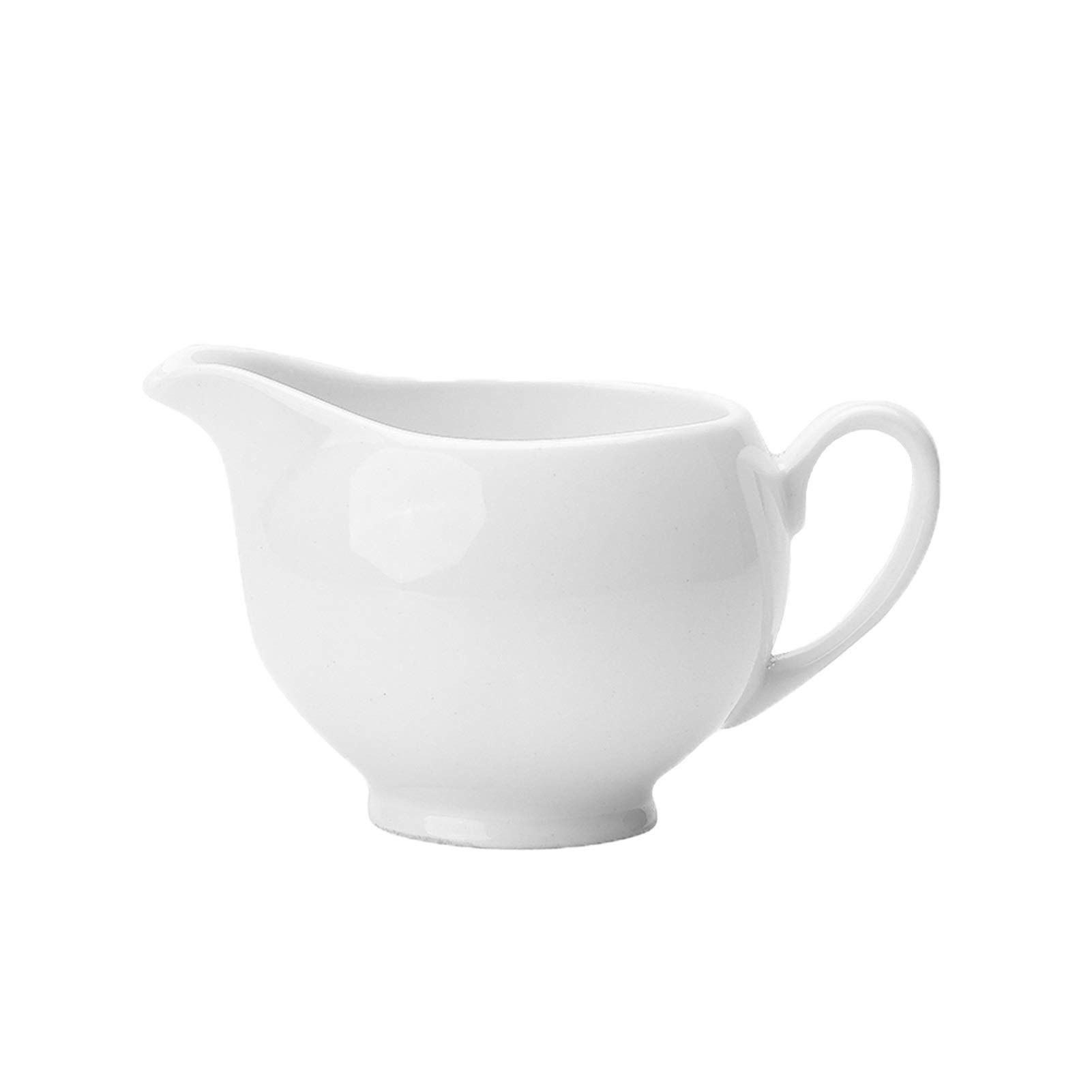 Mini pichet à crème Classique en céramique Blanche Pure avec poignée, pichet à Lait, pichet à café, Ensemble de crémier en Porcelaine, pichet à Sucre et crémier (Or Blanc) (Blanc D)