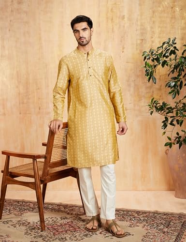 Image of Amazon Brand - Symbol Men Festive Printed Long Kurta (Regular Fit)