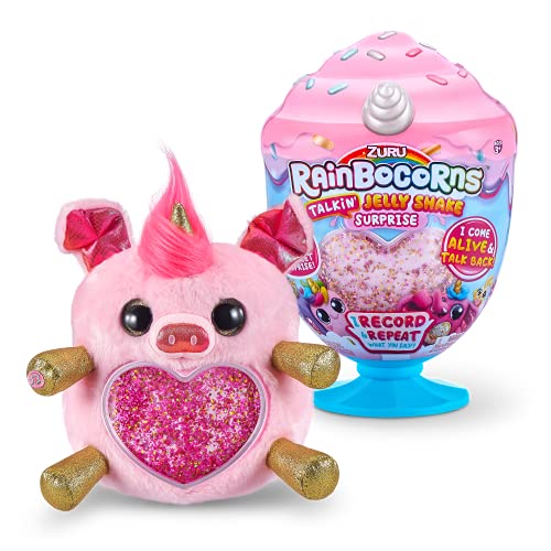 Rainbocorns Jelly Shake Surprise Series 2 Pig by ZURU Cuddle Plush Scented Stuffed Animal, Slime Mix, Talkback Feature and More, Ages 3+ (Pig)