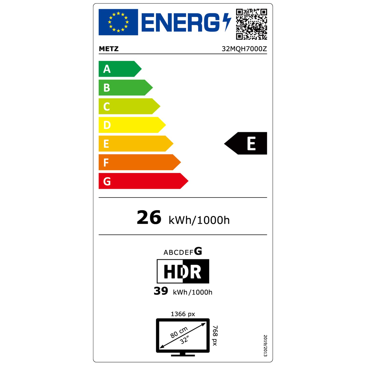 Metz TV 32 Pulgadas Smart TV, Televisor 32” QLED, HDR10, Dolby Audio, Chromecast Integrado, WiFi, Bluetooth 5.1, HDMI 2.1, DVB-T2/S2/C, Ci+, 32MQH7000Z (Modelo 2026)