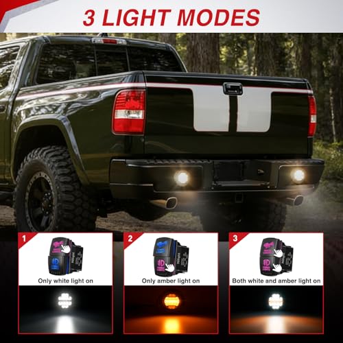 Image of Nilight Flush Mount LED Light Pods 5Inch 36W Amber White 3 Lighting Modes | 2PCS Fog Lights Spot Flood Beam with Dual Control 18AWG Wiring Harness for Truck Pickup Golf Cart UTV ATV SUV Boat 4x4 Car