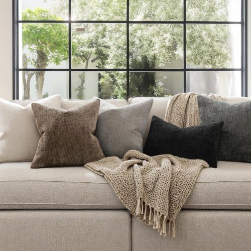 Image of MIULEE Decorative Brown Euro Sham Pillow Covers 26x26 Inch 2 Pack