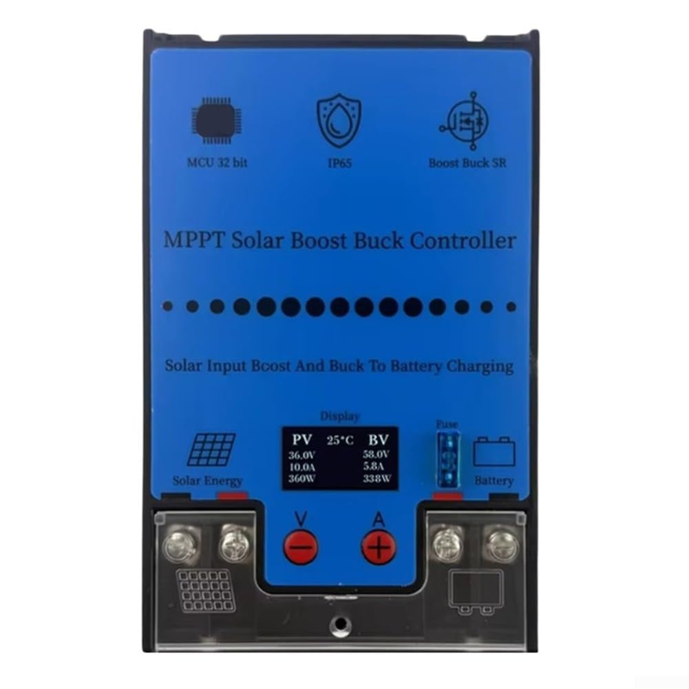 Régulateur de panneau solaire MPPT 500 W - Sortie 12 V-88 V pour caravane, bateau pour camping-car - Lithium pour batterie pour chargeur (15 A 500 W)