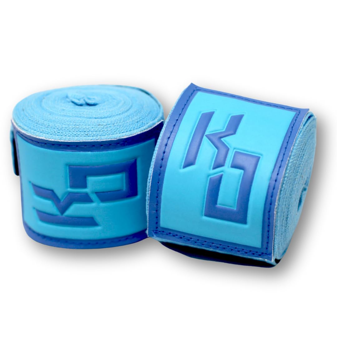 Boxing Glove Hand Wraps - Ripple Handwraps Blue Boxing Wraps - Boxing Hand Wraps for Women - Boxing Wrist Wraps - Muay Thai Hand Wraps - Kickboxing Wraps - MMA Wraps - Boxing Equipment 150 in