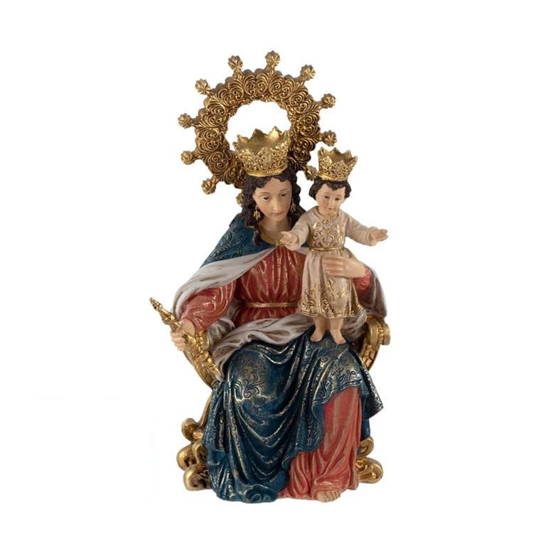 DRW Virgen Maria Auxiliadora de Triana Resina Pintada a Mano 20 cm