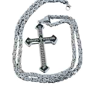 ALBERTAD Vintage Christian Bible Text Stainless Steel Cross