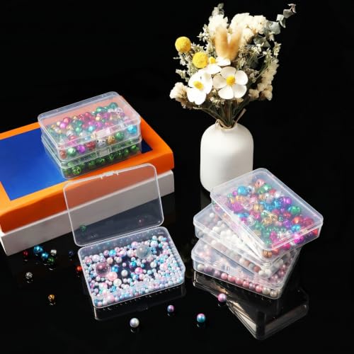 Image of Jetec 30 Pieces Mini Plastic Clear Beads Storage Containers Box for Collecting Small Items, Beads, Jewelry, Business Cards, Game Pieces, Crafts (2.5 x 1.7 x 0.8 Inch)