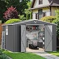 10x12 FT Metal Storage Shed with Window,Outdoor Storage Building,Large Backyard Sheds