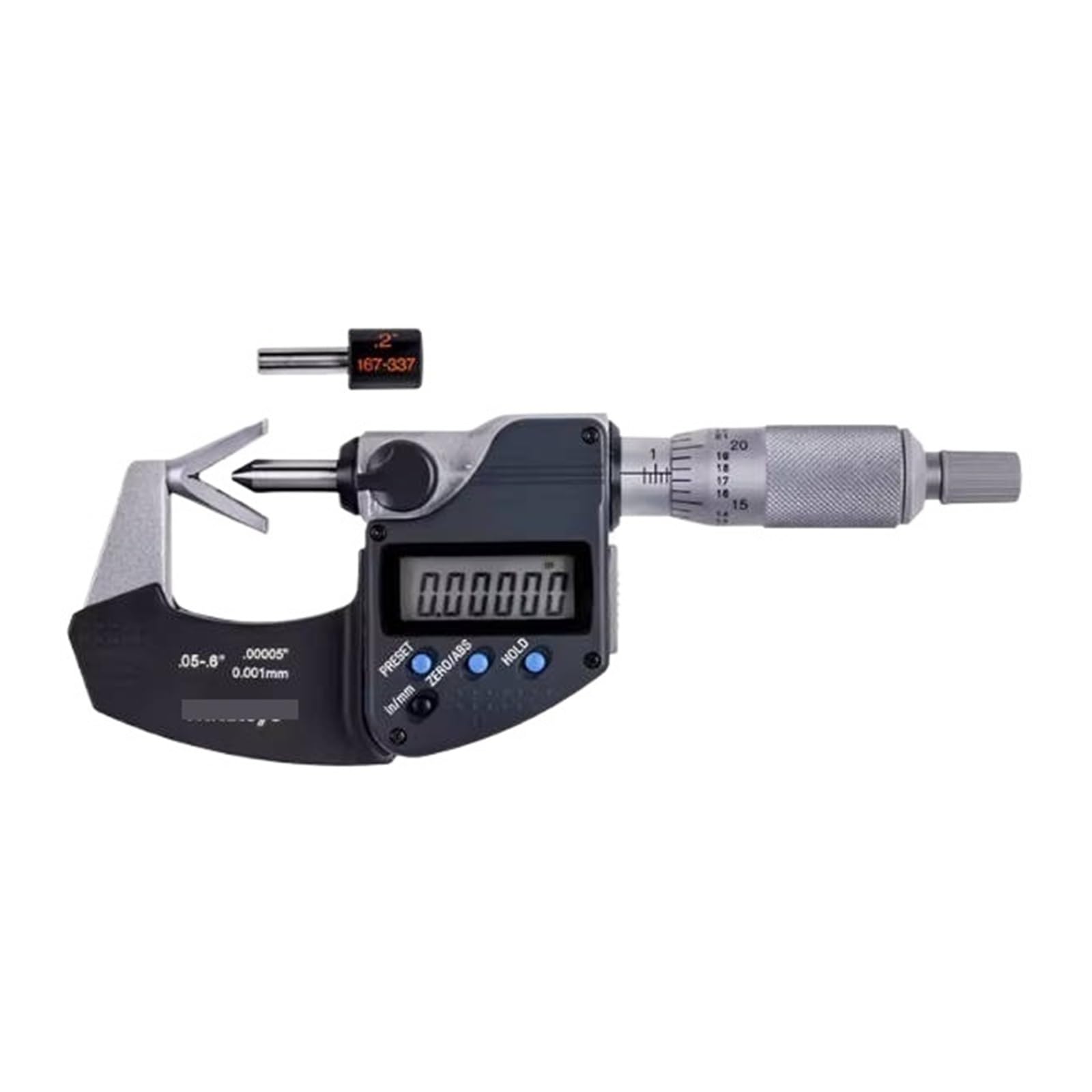 AWWVRLMM V-Anvil Outside Micrometer 314-361-30 0.05-0.6" Caliper Type with Carbide Tips Machinist Tool for Metalworking