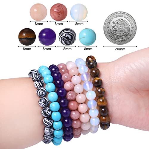 Nenjindz 8mm Tiger Eye Beads for Jewellery Making,Natural Brown Chakra Beads for Crafting Brown Gemstone Bead for Brecelets Necklace Earrings Making(100pcs) - Image 4