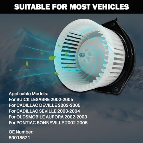 Image of 700110 Front AC Heater Blower Motor Fan Fit for Buick Lesabre for Cadillac DeVille 2002-2005, Seville 2003-2004, for Oldsmobile Aurora 2002-2003, for Pontiac Bonneville 2002-2005