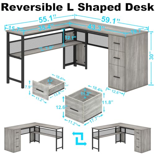 L shaped executive office desk
