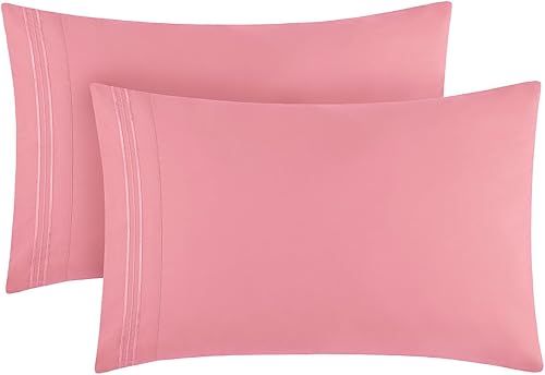 Mellanni Juego de 2 fundas de almohada de tamaño estándar de la colección icónica, lujosas, extrasuaves, refrescantes, resistentes a las arrugas, a