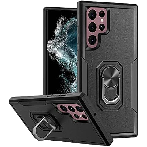 YisrLery Case for Samsung Galaxy S22 Ultra 5G Case with Ring Stand, Heavy Duty Military Grade Cover Samsung S22 Ultra Case Kickstand Support Magnetic Car Mount Case Shockproof Anti-Scratc Cover