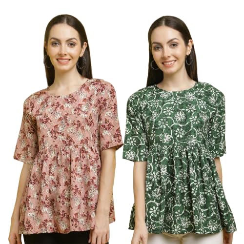Image of Pinkmint Top's for Women ll Combo Regular Fit Girls Tops ll Casual Wear (Pack of 2)