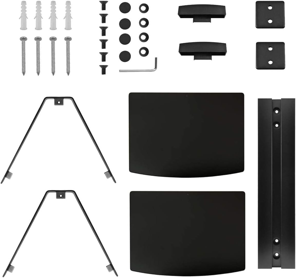 suptek Estantería Flotante de Pared de 2 Niveles: Soporte de Vidrio Templado para Reproductores DVD, Consolas de Juego y Accesorios AV, Carga 8kg/Estante, CS202