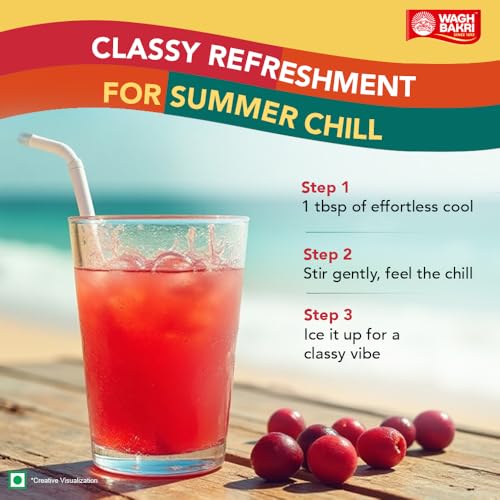 Image of Wagh Bakri Iced Tea | Instant Ice Tea Powder | Assam Tea Blend | Classy Summer Drink | Refreshing Summer Drink | No Preservatives | Enriched with Vitamin C | Easy to Make | Cranberry Flavour | 250 g