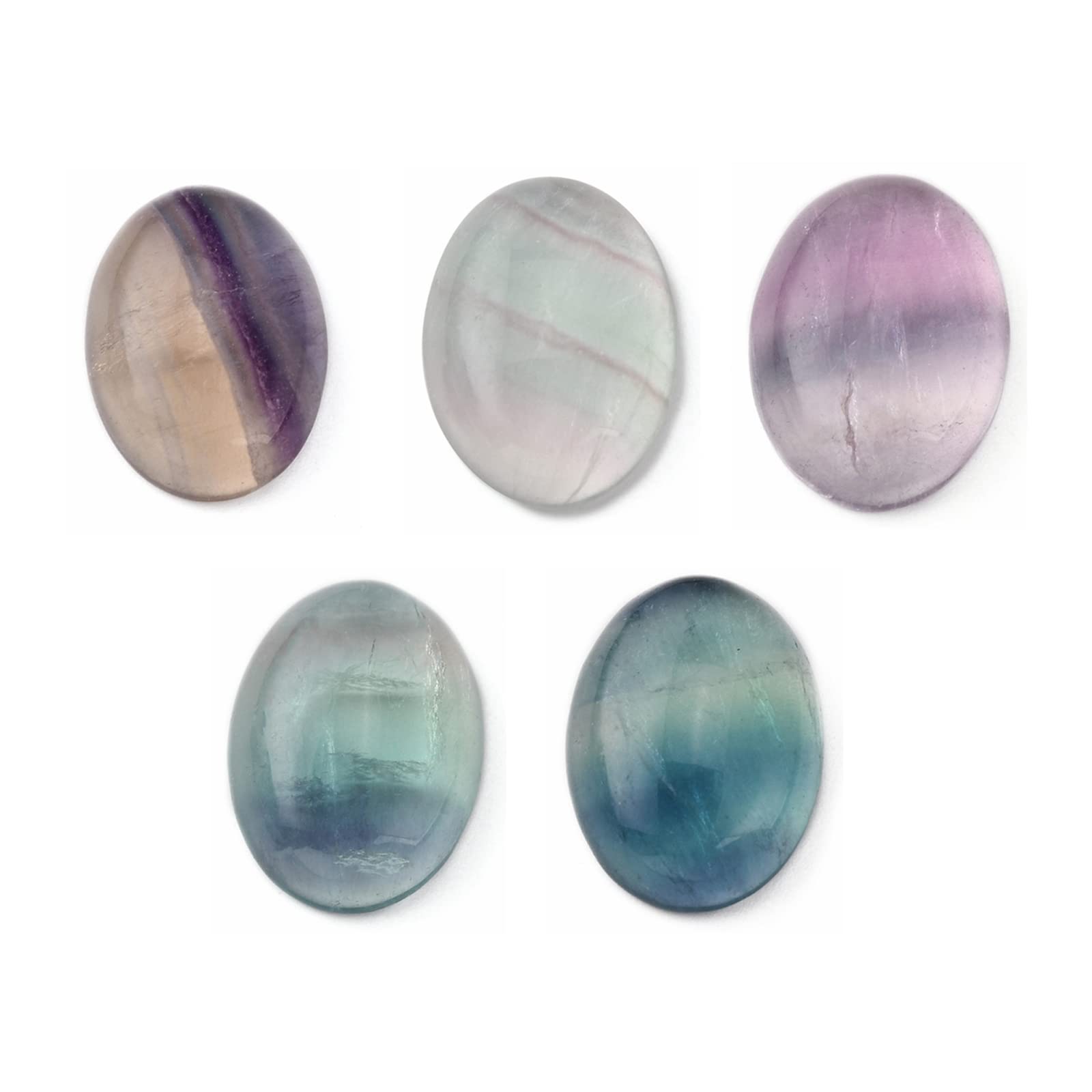 CrafansNatural Gemstone Cabochons Flat Back Stone Cabochons Healing Power Stone Chakra Crystal for Jewelry Making