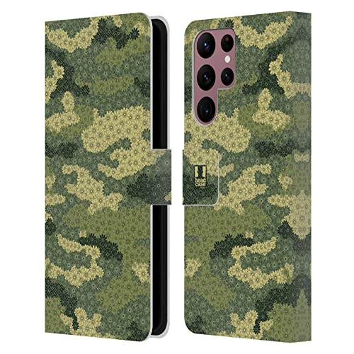 Étui portefeuille Samsung S22 Ultra protégeant écran et cartes Camo