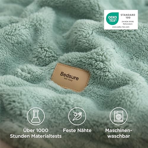 BEDSURE Kuscheldecke Flauschig Bubble Decke - Grün, 220x240 cm – Ansicht 5