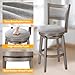 PrimeZone Swivel Bar Stools Set of 2, 26 Inch Counter Height Barstools, High Back Bar Stool with Solid Wood Legs & Wrap-Around Footrest, Counter Stools for Kitchen Island, Pub, Grey