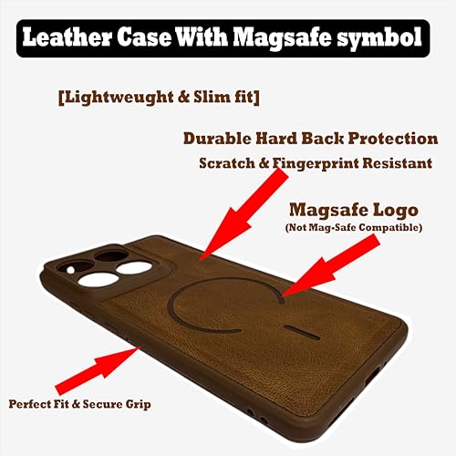 Image of SBMS Back Cover for Motorola Edge 70 5G | Ultra Slim Soft Rubberised Hard Case | Oil Feel Soft Leather Back | Mag-Safe Design (Mag-Safe Not Support) | Camera Protection Case for Moto Edge 70 (Brown)