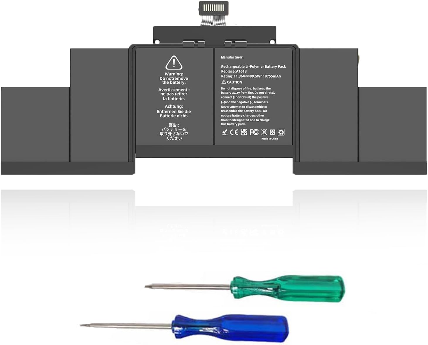 A1618 Laptop Battery A1398 A1494 Compatible with MacBook Pro 15 inch Mid 2015 Mid 2014 Late 2013 Version EMC 2910 2909 2881 2876 2745 2674 Capacity 11.36V 99.5Wh 8755mAh