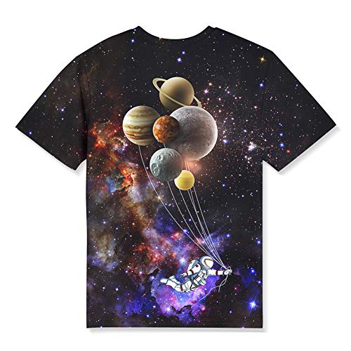 Image of Linnhoy Kids 3D Print Fashion Graphic T-Shirts for Boys Girls 6-16 Years | Unisex Colorful Short Sleeve, Crewneck, Breathable Fabric, Suitable for Daily Sport Festival Wear