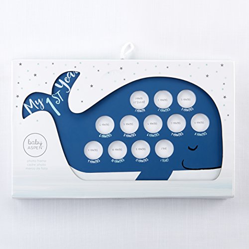 Baby Aspen My First Year Whale Hanging Frame | Timeline Picture Frame For Babies By Month #TOP2