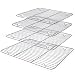 Produktbild Joejis 4er Set Auskühlgitter - Rost für Bräter - Cooling Rack Backblech mit Auskühlgitter - Rechteckig Kuchengitter - Abkühlgitter Kühlgitter - Chrom Silber