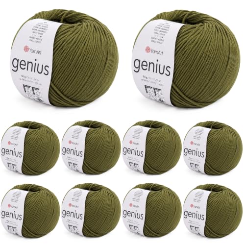 Image of YarnArt Genius Soft Cotton Blend Yarn, 10 Pack (1.76 oz / 174 Yds)