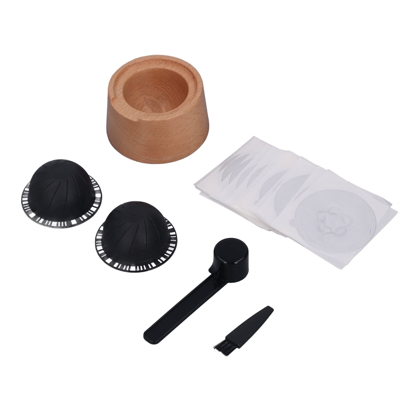 Filtro de cápsulas de café reutilizable, filtro de cápsulas de café recargable con cepillo de limpieza y cuchara medidora, relleno de polvo de café de 230 ml