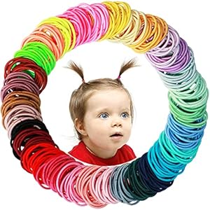 WillingTee Baby Hair Ties Multicolor Baby Girls Hair Ties Finger Hair Ties Thin Hair Ponytail Holder Hair Accessories…