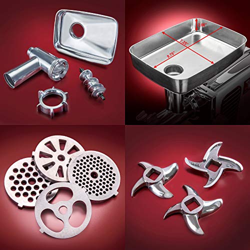 Stx International Turboforce 3000 Heavy Duty 5-In-1 Powerful Size #12 Electric Meat Grinder • 3 Lb High Capacity Meat Tray • Sausage Stuffer (3 Sizes) • Kubbe Maker • Burger/Slider Maker • Meat Claws #TOP3