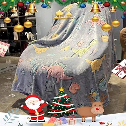 Situhaonan Dinosaurier Decke Leuchtend Im Dunkeln Geschenke Jungs Kinder Kuscheldecke Geschenkideen 3 4 5 6 7 8 9 10 11 12 Jahre Geburtsta üBerwurfdecke Fleecedecke – Bild 3