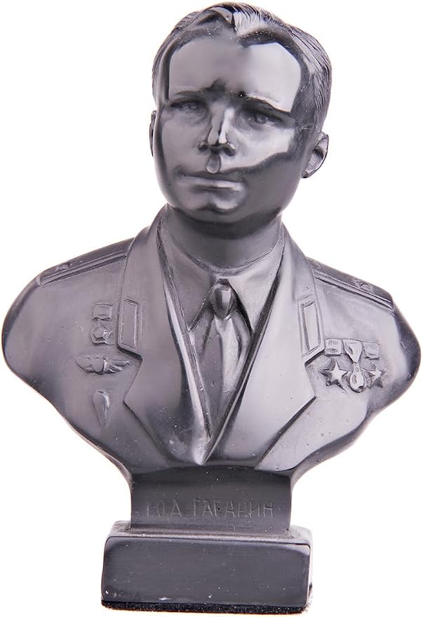 Russian Soviet astronaut cosmonaut Yuri Gagarin stone bust statue