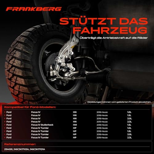 Frankberg 1x Achsschenkel Vorderachse Links Kompatibel mit Focus IV HN 1.0L 2.3L Focus IV Stufenheck HM 1.5L Focus IV Turnier HP 1.0L 2.3L 2018-2024 Replace# 2194091