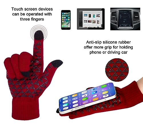 Image of Loritta Winter Hats for Men, 3 PCS Fleece Beanie Scarf Gloves Set