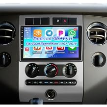 [4+64G] Android Car Radio for Ford Expedition 2007-2014 Manual AC - Wireless Carplay and Android Auto - 9 Inch 1280 * 720 HD Touchscreen Car Stereo - 32 EQ/WiFi/GPS/SWC + AHD Backup Camera