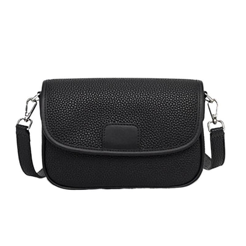 Womens Leather Crossbody Bag Single Shoulder Crossbody Bag Black