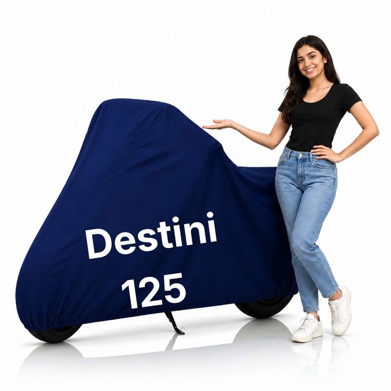 Image of Ultra-Protect Scooty Body Cover for Herro Destini 125 Cover| 100% Waterproof, Dustproof & Scratch Resistant | Heavy Duty Two Wheeler Covers with UV Protection, Heat Resistant | All Weather (Blue)