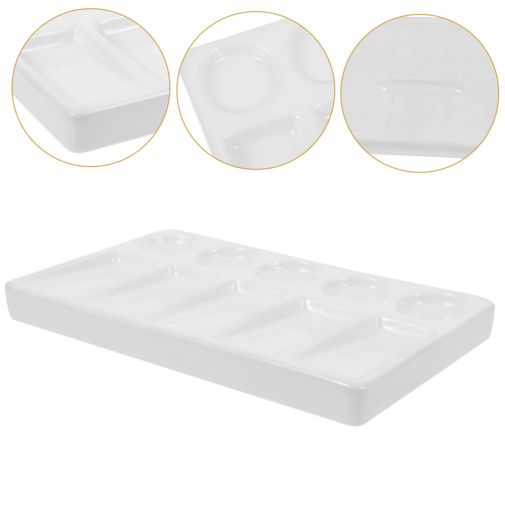 SHINEOFI Paleta de Mezcla Rectangular 10 Pozos para Acuarela y Pintura al Óleo, Superficie Antihuellas, Fácil Limpieza y Resistente a Manchas