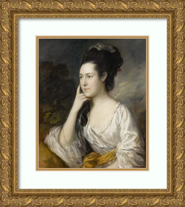 ArtDirect Thomas Gainsborough 15x17 Gold Ornate Frame and Double Matted Museum Art Print Titled - Sarah Rowlls Chad (About 1775)