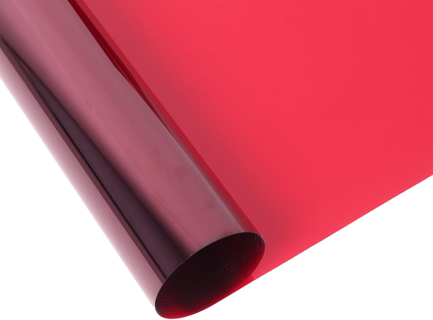 Transparent Decorative Safety Window Film Heat Control Self Adhesive Colorful Film Glass Decoration Tint for DIY Christmas Party Home Decoration Glass Film,35.4Inch x 10Feet,Red