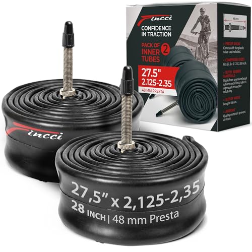 Fincci Pair 27.5 x 2.10-2.35 Inch Bike Inner Tubes 48mm...
