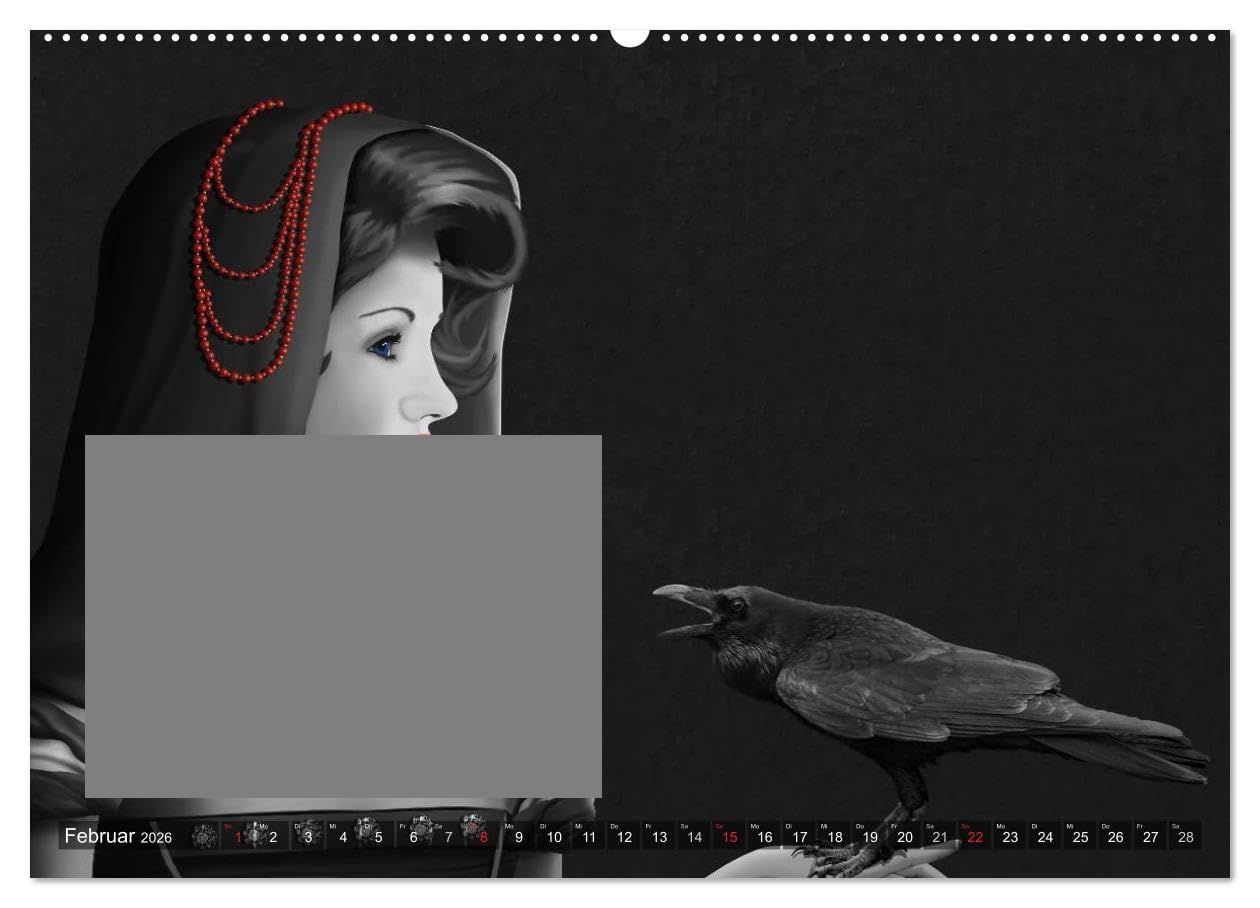 Rot wie die Liebe by Mausopardia (Wandkalender 2026 DIN A2 quer), CALVENDO Monatskalender: Schöne Frauen von sexy Pin-Up Girls bis mondän. (CALVENDO Erotik)