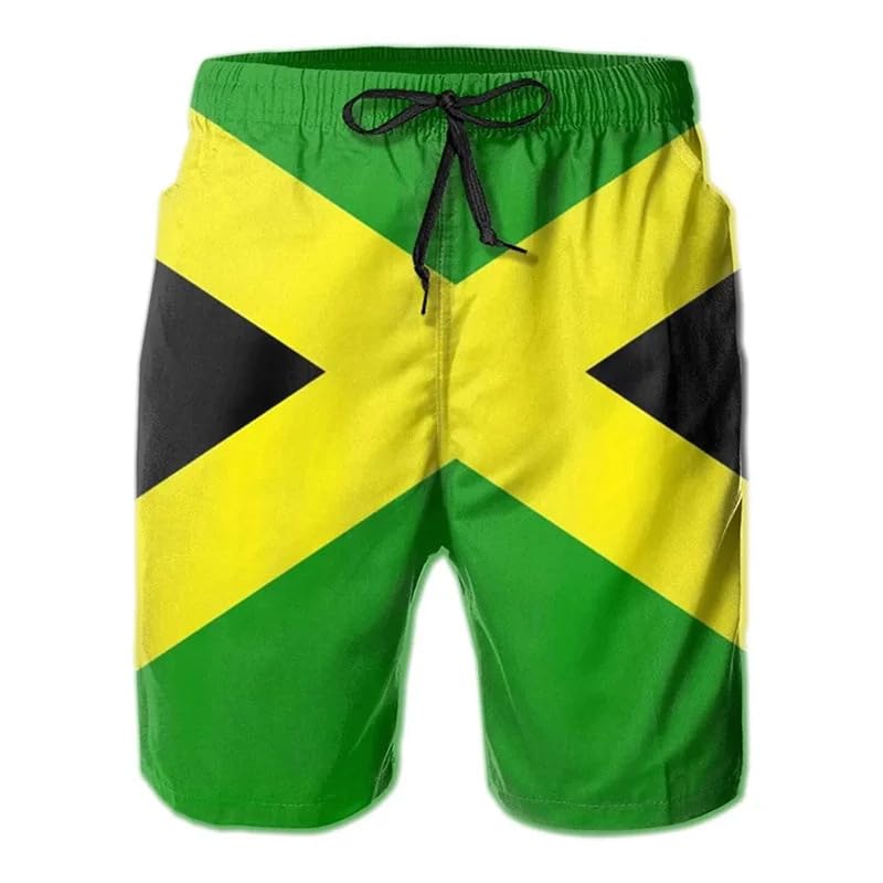 Jamaican Flag Swim Trunks Mens Beach Shorts Quick Dry Board Shorts with Mesh Lining Pockets2