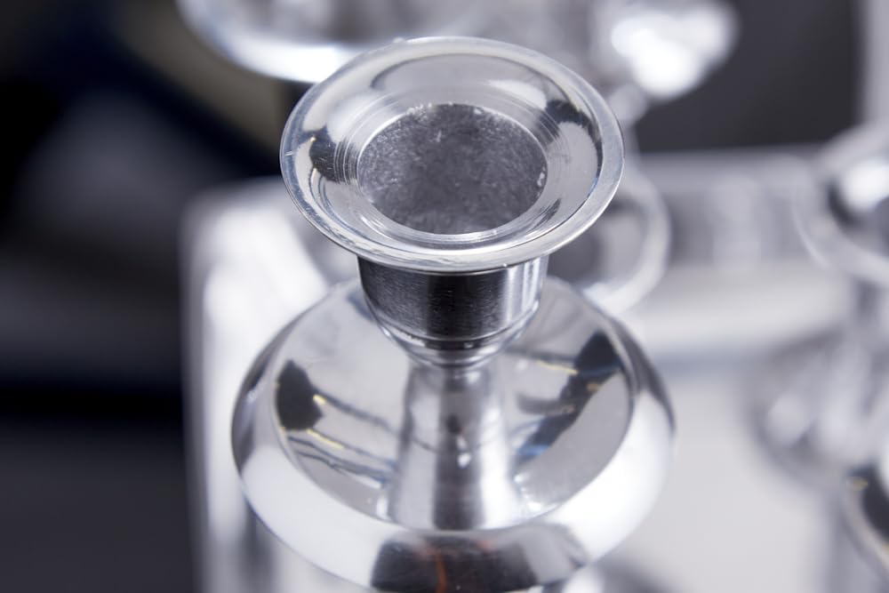 riess-ambiente Kerzenständer MODERN BAROCK 7-flammig Silber Aluminium poliert Kerzenhalter Deko-Platte Kerzenhalter Stabkerzenhalter Esstischdekoration