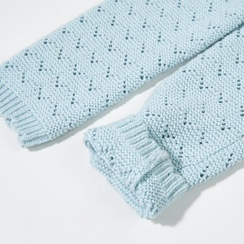 Miipat Baby Girl Sweater Knit Toddler Cardigan Long Sleeve Button Up Hollow Crochet Sweater3