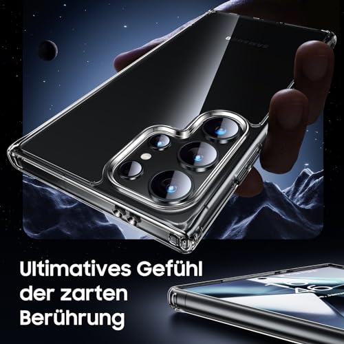 UniqueMe für Samsung Galaxy S24 Ultra Hülle, 5-in-1-Set Handyhülle für Samsung S24 Ultra Case Rundumschutz Schutzhülle Cover,1 Handyhülle & 2 Schutzfolie & 2 Kameraschutz - Transparent 6